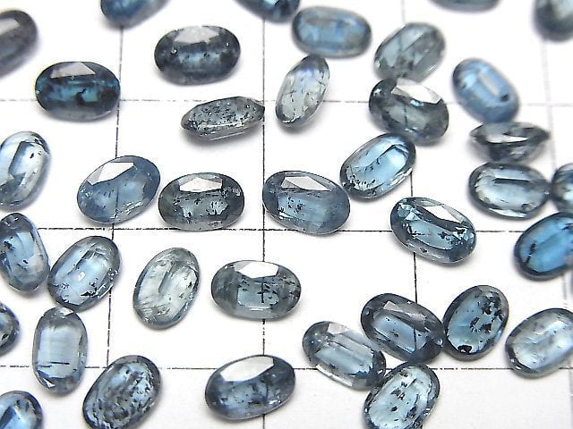 Hochwertiger indigo blauer Kyanit AAA- lose Steine oval facettiert 6x4mm 3Stk
