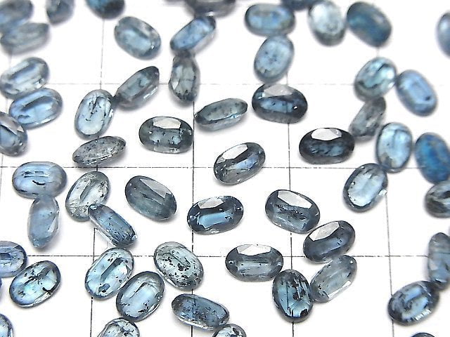 Hochwertiger indigo blauer Kyanit AAA- lose Steine oval facettiert 6x4mm 3Stk