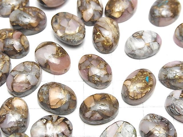 Kupfer-Pink Opal AAA Ovaler Cabochon 14x10mm 2 Stück