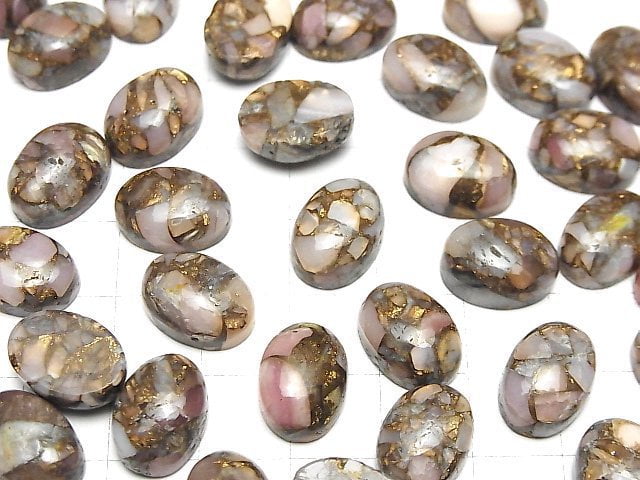 Kupfer-Pink Opal AAA Ovaler Cabochon 14x10mm 2 Stück
