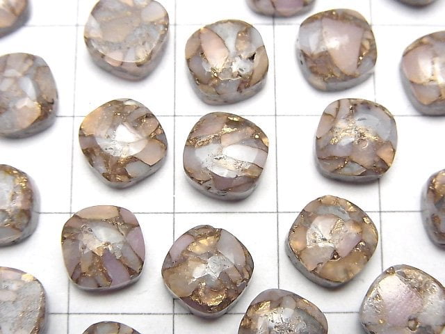 銅粉紅蛋白石 AAA 方形素面切割 8x8mm 4顆