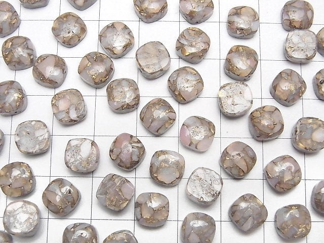 Kupfer-Pink Opal AAA Quadratischer Cabochon 8x8mm 4 Stück