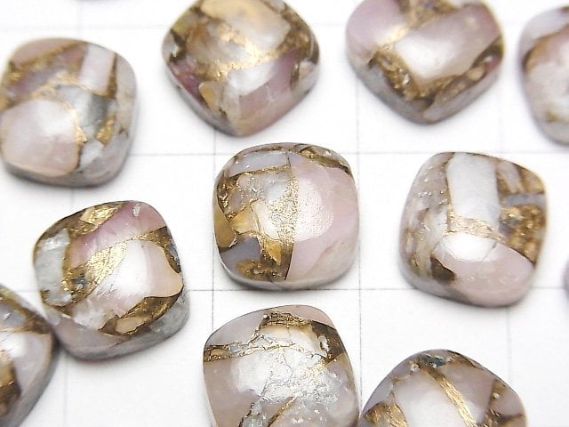 銅粉紅色蛋白石 AAA 方形素面 10x10mm 3顆