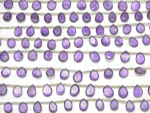 Hochwertiger Amethyst AA++ Scheibe Facettiert Nugget 1 Strang Perlen (15 Stück)