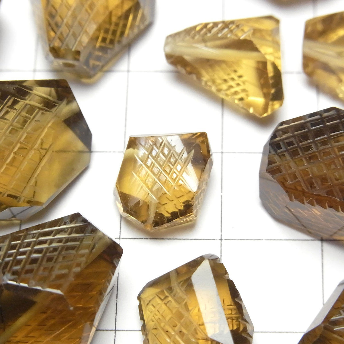 High Quality Brandy Quartz AAA Faceted Nugget 3pcs $27.99!