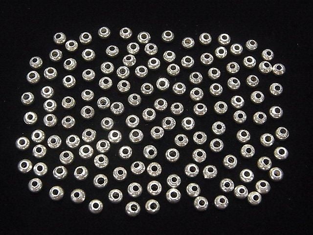 Karen Silver Rondelle 3.5x3.5x2.5mm White Silver 5pcs