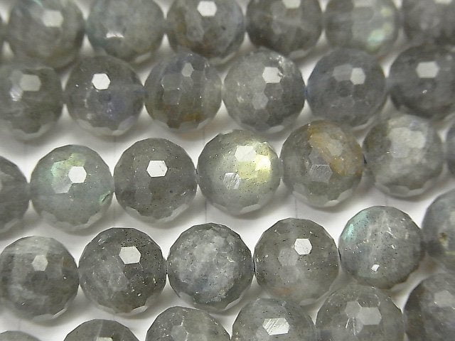 高品質!拉長石 AA++ 128切面圓珠 10mm 半串或一串珠子 (約15英吋/37公分)