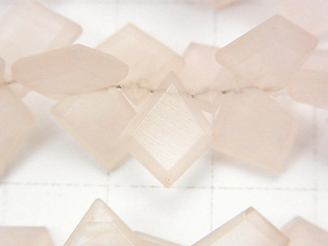 粉晶 AA++ 粗切刻面 1串珠子 (約6英吋 / 16公分)