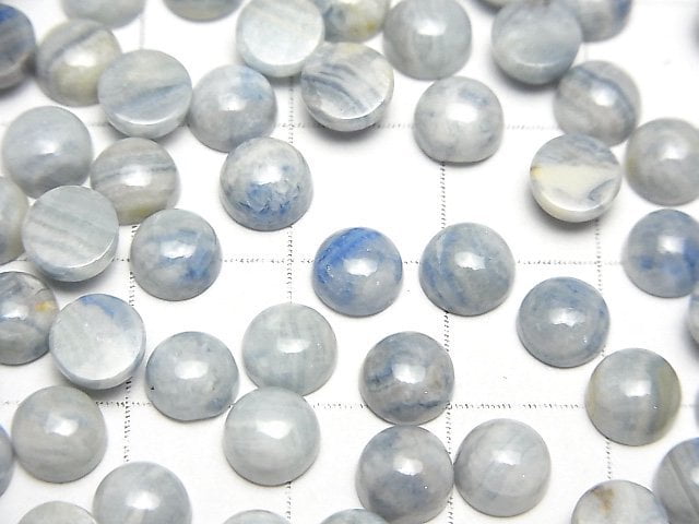Blauer Scheelit Runde Cabochon 6x6mm 5 Stück