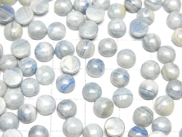 Blauer Scheelit Runde Cabochon 6x6mm 5 Stück