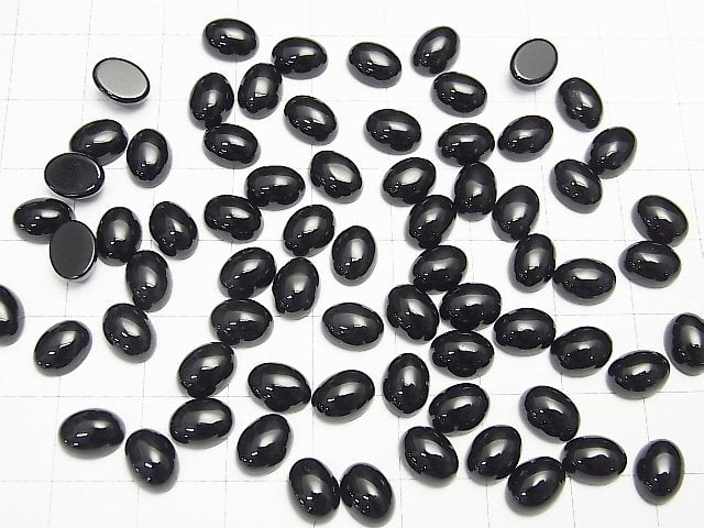 Onyx AAA Oval Cabochon 8x6mm 10pcs