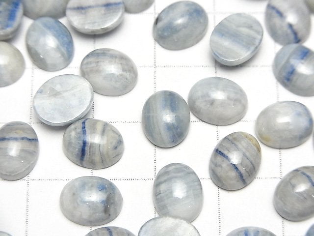 Blauer Scheelit Oval Cabochon 10x8mm 3Stk
