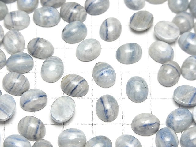Blauer Scheelit Oval Cabochon 10x8mm 3Stk