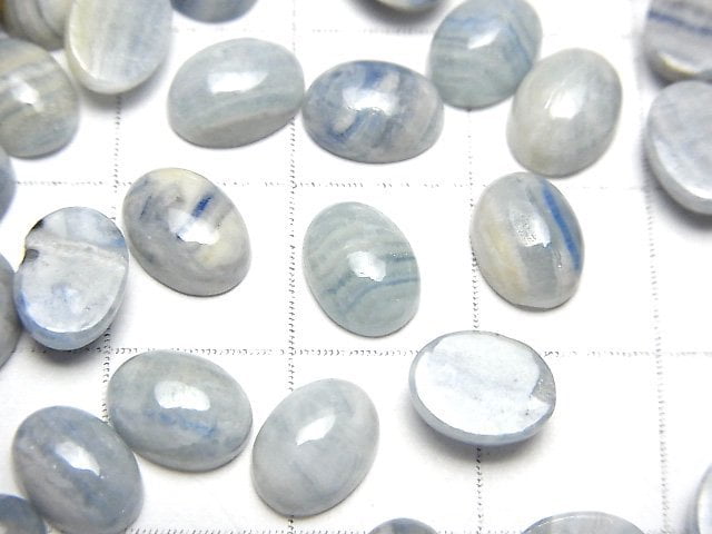 Blauer Scheelit Oval Cabochon 14x10mm 2Stk