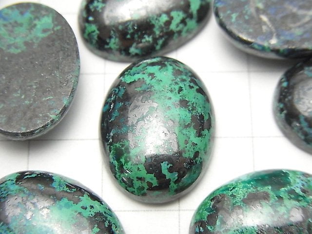 矽孔雀石 AAA 橢圓蛋面 20x15mm 1顆