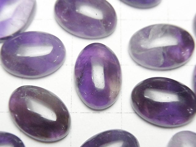 薰衣草紫水晶 AA+ 橢圓素面切工 14x10mm 3顆