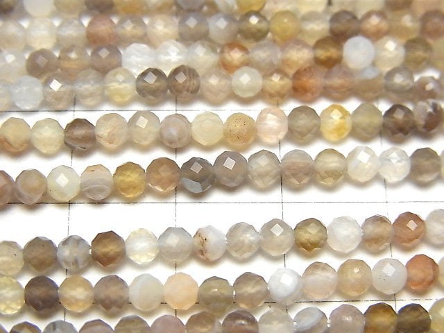 High Quality! Botswana Agate Faceted Round 3mm 1strand beads (aprx.15inch/38cm)