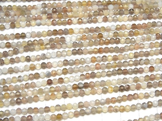 High Quality! Botswana Agate Faceted Round 3mm 1strand beads (aprx.15inch/38cm)