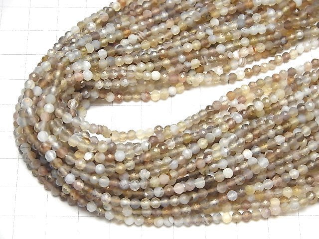 High Quality! Botswana Agate Faceted Round 3mm 1strand beads (aprx.15inch/38cm)