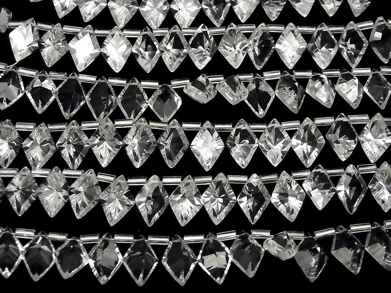 Quartz de Cristal de Haute Qualité AAA Taille Concave Diamant 12x8mm 1 rang de perles (13pcs)