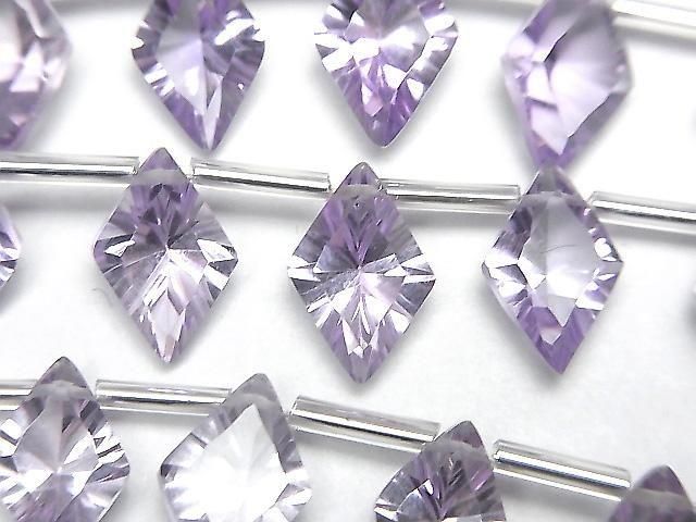 高品質紫水晶 AAA 鑽石凹面切割 12x8mm 一串珠子(13顆)