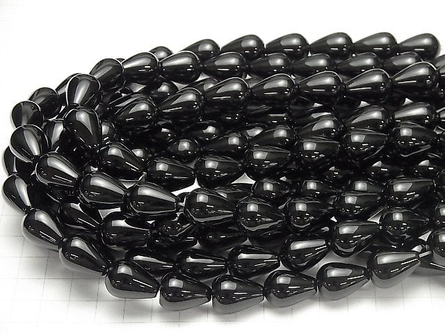Onyx vertikales Loch Tropfen (glatt) 18x13x13mm halb oder 1strang Perlen (ca. 15 Zoll / 36 cm)