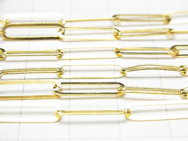 Silver925 Flat Oval Chain (Gold Coating) 10cm $4.39!