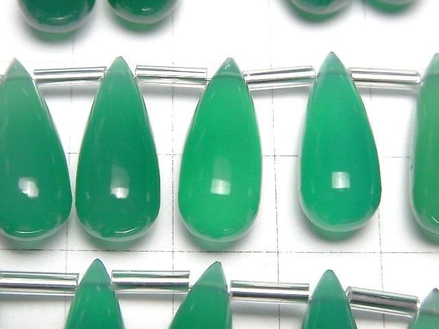 綠玉髓 AAA 水滴(平滑)20x8mm 半串或 1 串 (8顆)