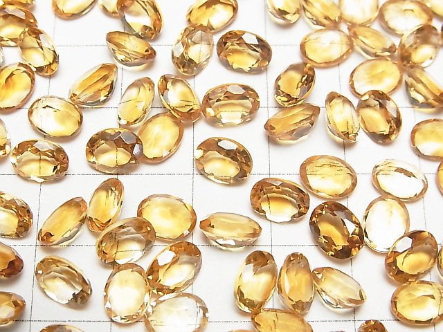 High Quality Citrine AAA Loose stone Oval Faceted 8x6mm 3pcs