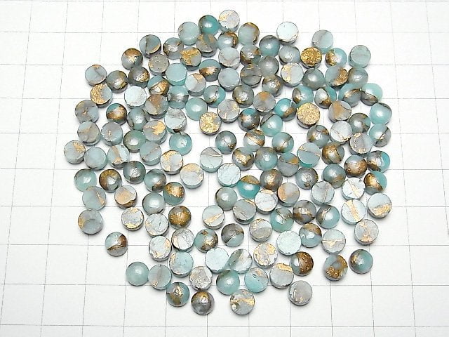 Kupfer Amazonit AAA Runde Cabochon 6x6mm 5 Stück