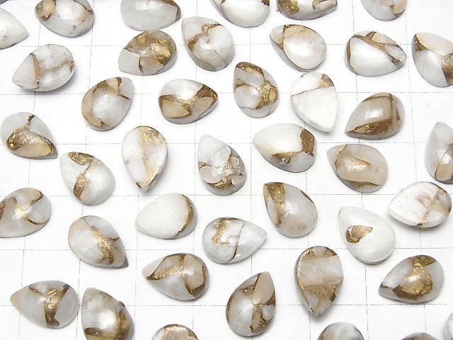 Kupferkalzit AAA Birnenform Cabochon 12x8mm 4 Stück