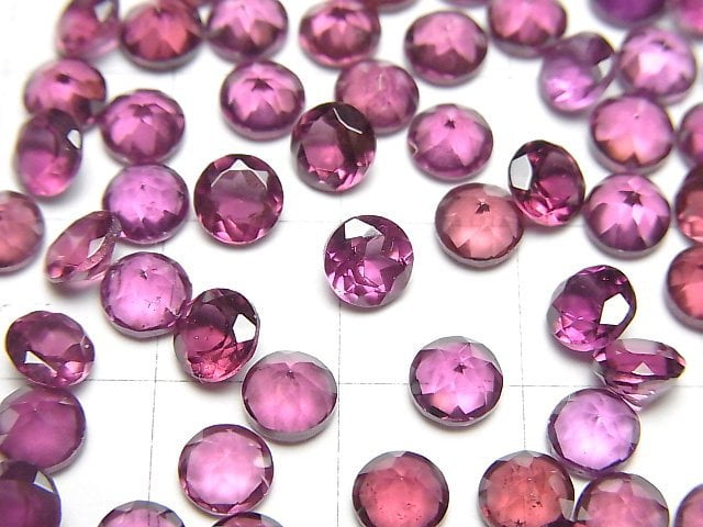 Hochwertiger Malaya Granat AAA- Lose Stein Rund facettiert 5x5mm 2 Stück