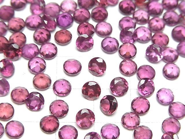 Hochwertiger Malaya Granat AAA- Lose Stein Rund facettiert 5x5mm 2 Stück