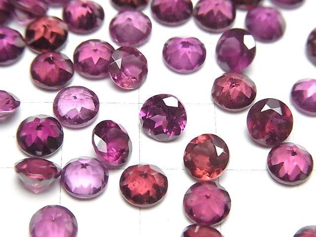 Hochwertiger Malaya Granat AAA- Lose Stein Rund facettiert 6x6mm 1 Stück