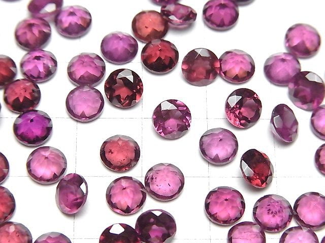 Hochwertiger Malaya Granat AAA- Lose Stein Rund facettiert 6x6mm 1 Stück