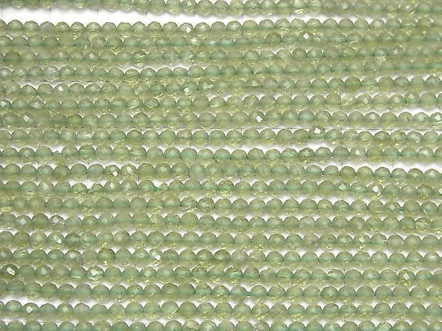Hochwertig! Grüner Apatit AA++ Facettierte Runde 3mm 1 Strang Perlen (ca. 13 Zoll / 31 cm)