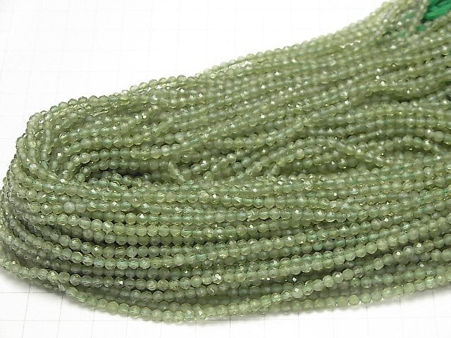 Hochwertig! Grüner Apatit AA++ Facettierte Runde 3mm 1 Strang Perlen (ca. 13 Zoll / 31 cm)