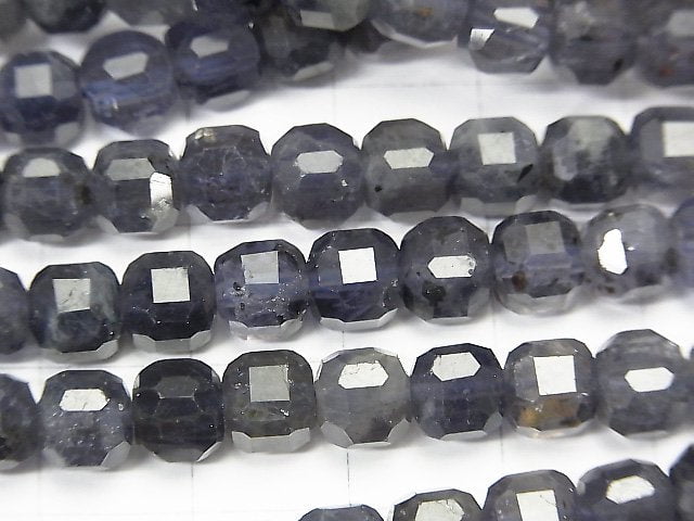 High Quality! Iolite AA Cube Shape 6x6x6mm half or 1strand beads (aprx.15inch/37cm)