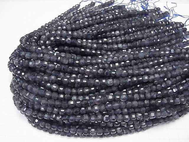 High Quality! Iolite AA Cube Shape 6x6x6mm half or 1strand beads (aprx.15inch/37cm)