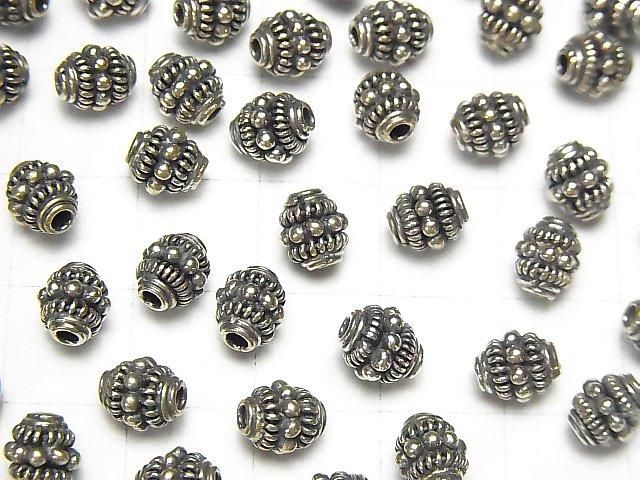 Bali Silver Rondelle 7x6x6mm Oxidized Finish 2pcs