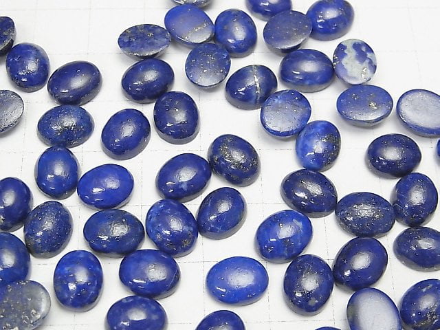 Lapis lazuli AA++ Ovaler Cabochon 10x8mm 5 Stück