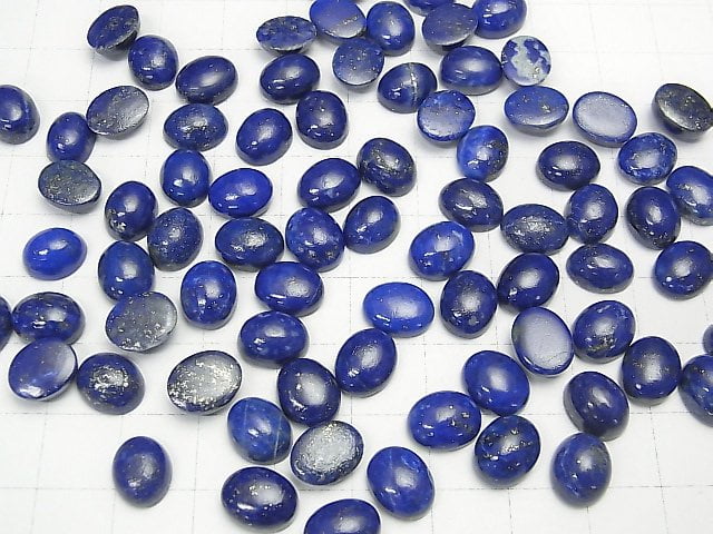 Lapis lazuli AA++ Ovaler Cabochon 10x8mm 5 Stück