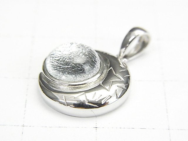 Meteoriten-Mondmotiv Anhänger 14x14mm Silber925