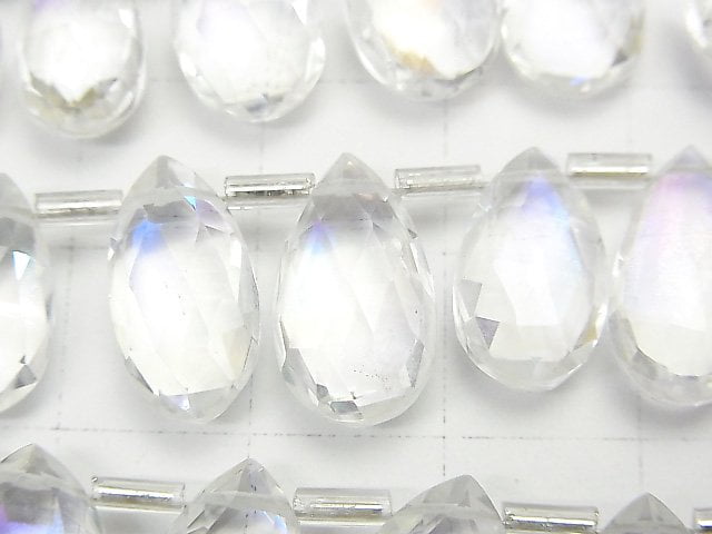 雙層水晶 AAA 梨形刻面水滴彩虹色 1 串珠(約 7 英寸/18 厘米)