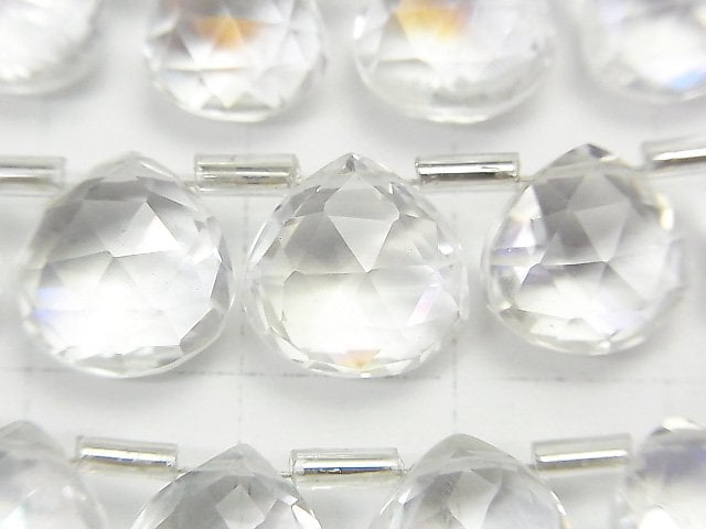 雙層水晶 AAA 栗色刻面梨形彩虹色 1 串珠(約 7 英寸/18 厘米)