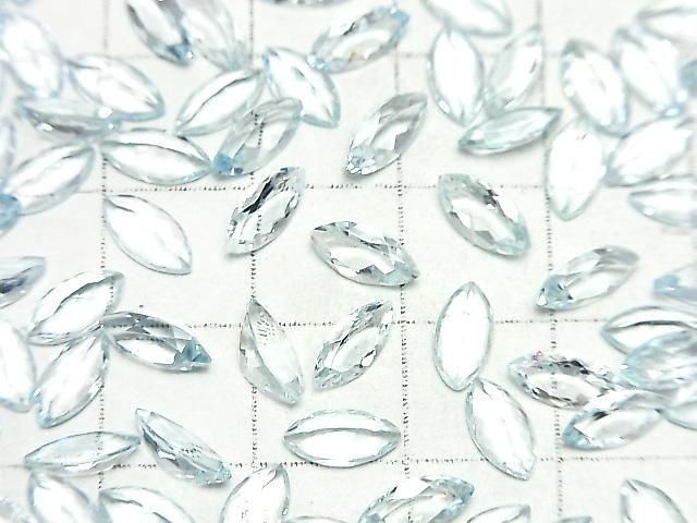 Hochwertige Aquamarin AAA- lose Steine Marquise facettiert 8x4mm 2 Stück
