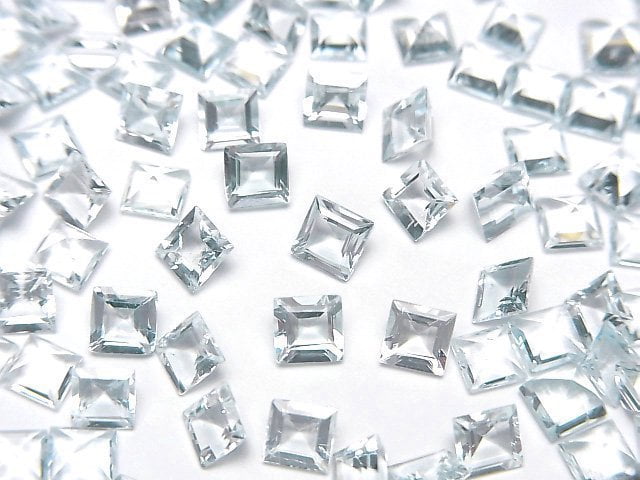 Aquamarine, Rectangle, Undrilled (No Hole) Gemstone Beads