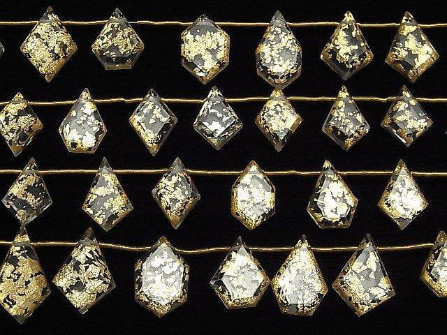 Doppelter Kristall AAA fancy Form geschnitten gold 1-Strang-Perlen (ca. 7 Zoll/18 cm)