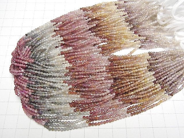 Hochwertig! Mehrfarbiger Spinell AA++ semi-facettierte runde 2-2,5mm 1strang Perlen (ca. 30cm)
