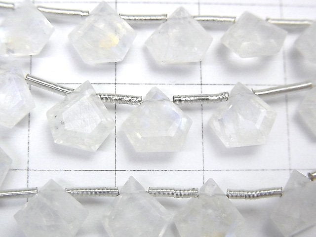 高品質彩虹月光石 AA++ 五邊形刻面 8x8mm 1串(8顆)